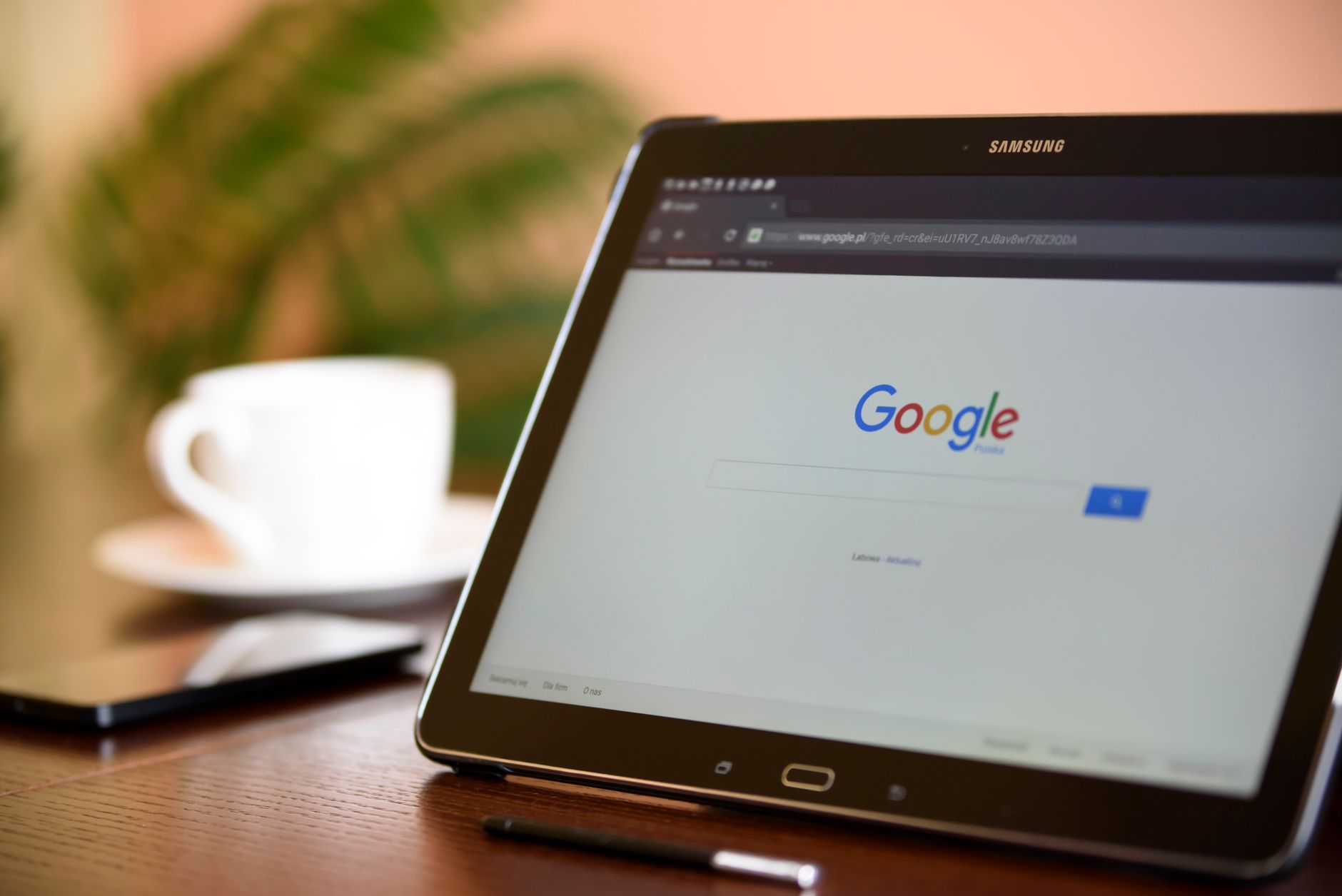 Samsung tablet on desk showing Google homepage, perfect for technology-related content. (Photo by AS Photography on Pexels)